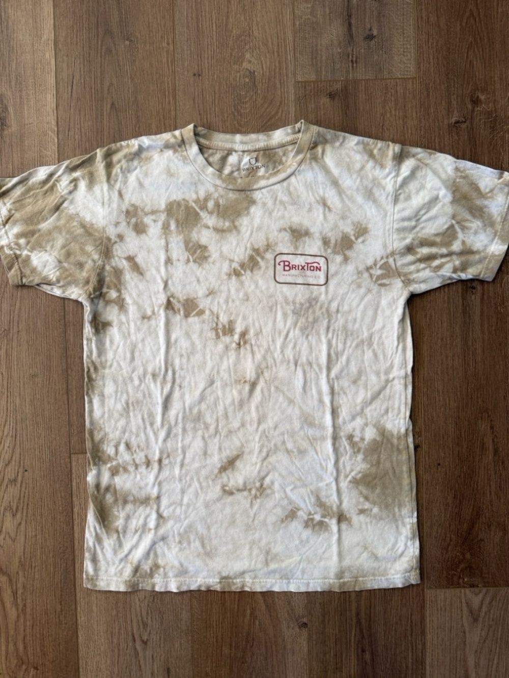 Brixton Beige Tie-Dye Logo Tee
